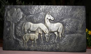 Pferde - Relief Pferde Schiefer Bild - Etwas Ganz Besonderes Gestüt Reithalle Top Bild