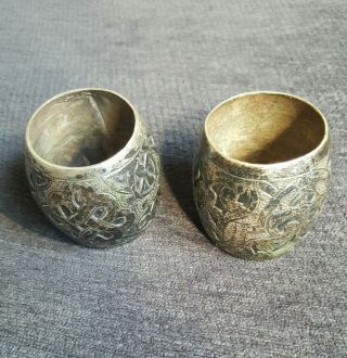 Antik Arabische Serviettenringe Silber Echtsilber Selten Rarität Bild