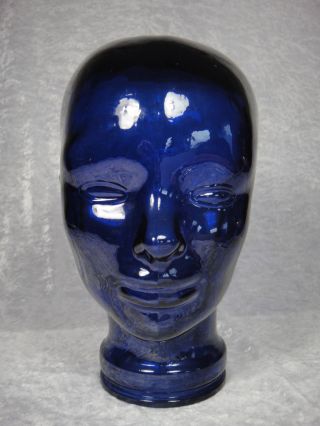 Retro 70er Jahr Schwerer Glas Kopf Blau Ca.  28,  5 Bild