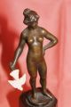 Bronze - Figur Vollakt Alt Und Orig.  Signiert: Schwal (l) Enberg Gt.  Antik Bronze Bild 3