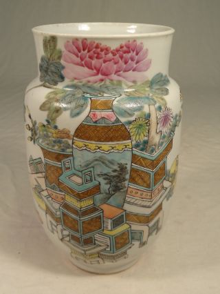 Porzellanvase - Handgemalt - Alt - China - 22,  5 Cm,  Bodenmarke Bild
