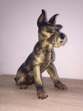 Goebel Porzellen Figur Hund Schnauzer Glänzend Gestempelt 29 Cm Bild