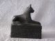Ägyptische Katze Statue Auf Sockel Skulptur Kunstguss O.  Kunststein,  H.  10 Cm Entstehungszeit nach 1945 Bild 3