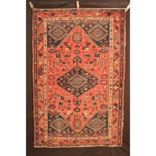 Alt Handgeknüpft Orient Teppich Malaya Kurde Old Rug Carpet Tappeto 195x130cm Bild