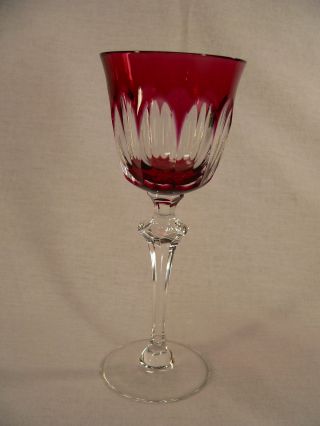 Großer Römer / Weinglas Rot überfangen Aus Kristall 21,  5 Cm Hoch Bild
