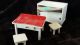 4 Teilige Puppenküche Alt In Seltener Größe Und Machart Waschtisch Tisch Stühle Puppen & Zubehör Bild 1