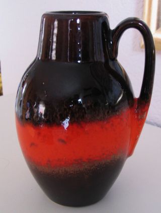 Scheurich Keramik Vase Tischvase Henkelvase Rot Form 414/16 W.  Germany Vintage Bild