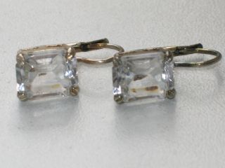 Jugendstil Silber Ohrringe 2 X Bergkristall Italien Design Bild