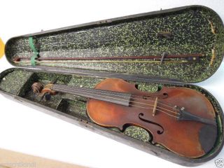 Dachbodenfund: Alte Geige Im Holzkasten Um 1900 Bild
