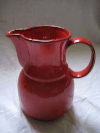 Alte Kanne Krug Rot Aus Den 60er /70er Jahren Keramik Mit Henkel Innen Glasiert Bild