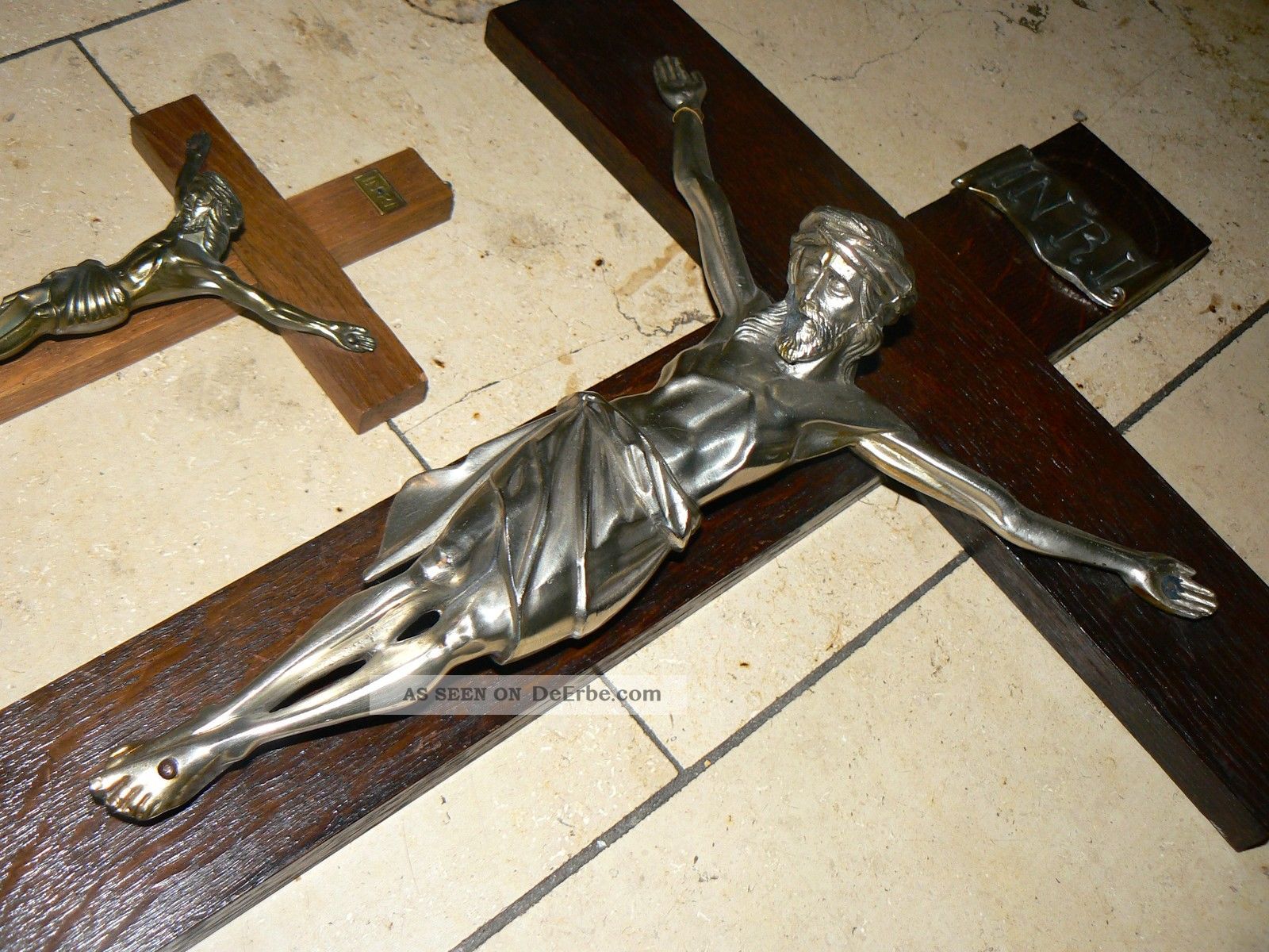 3 Kreuze Wandkreuze Mit Korpus (2 Holz - /1 Metallkr. ) Christliche Devotionalien Religiöse Volkskunst Bild