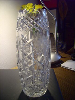 Nachtmann Bohemia Vase Kristall Sterne Blumen Kerbschliff Bild