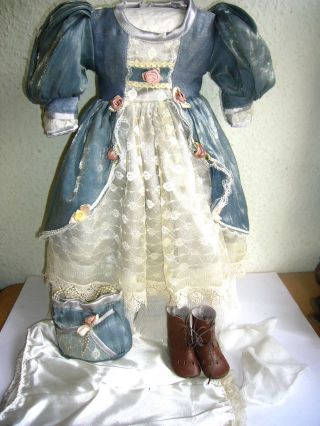Puppenkleid Puppe H - 50cm Grau / Beige,  Schuhe,  Socken,  Hose,  Tasche Bild