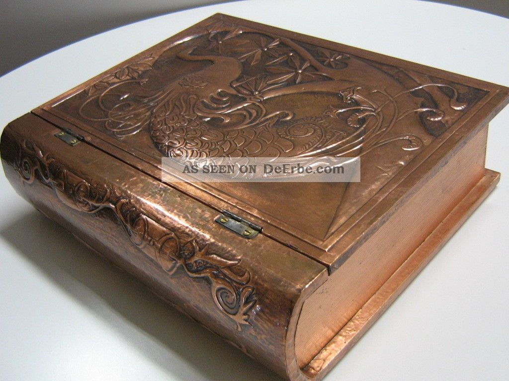 Edle Schmuckschatulle Schatzkiste In Buchform Kupfer Verziert Schmuck & Accessoires Bild