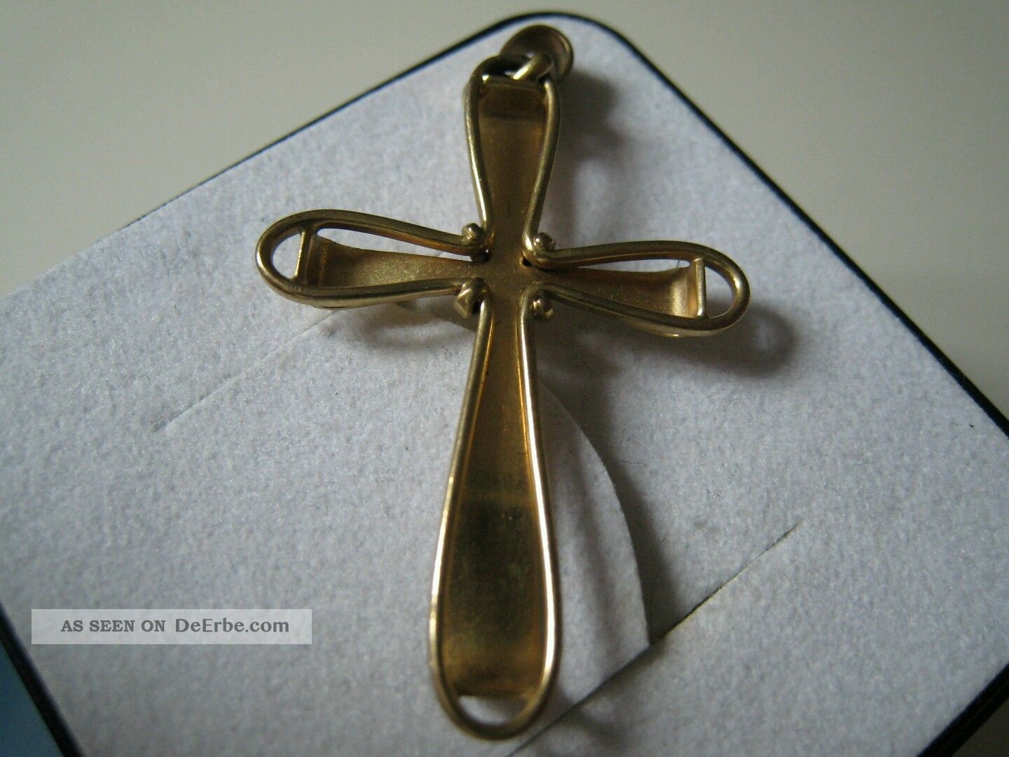 14K Solid Gold Kreuz Anhänger - Weiß- & Gelbgold - Österreich