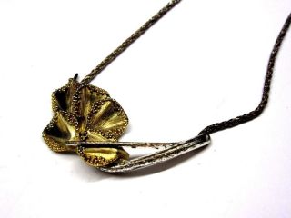 Grosse: Silberne Halskette Mit Vergoldetem Anhänger In Schönem Design 6t7551 Bild
