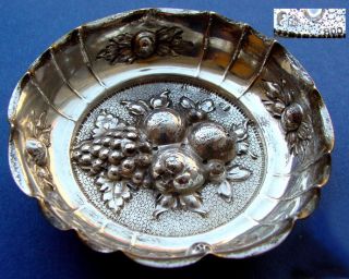 Antike Konfekt,  - Nuss,  - Obst - Schale,  800er Silber,  Xixjh.  D616 Bild