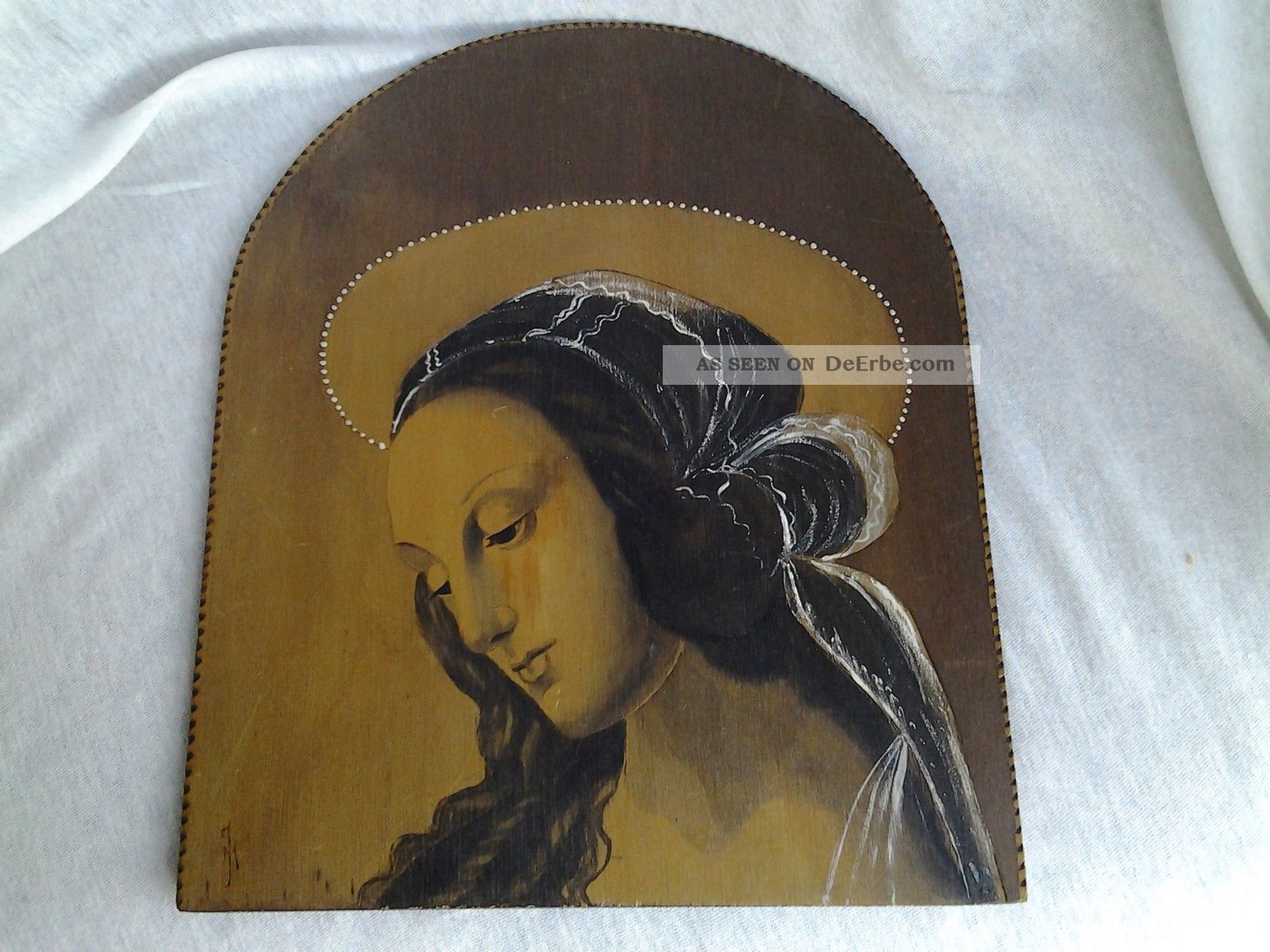 Holzbild,  Holzgemälde,  Gemälde,  Alt,  Antik,  Madonna,  Heiligenblut,  Signiert,  Rarität,  Rar Holzarbeiten Bild