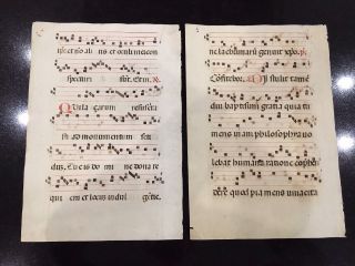 2 Alte Notenblätter Anno 1490 Bild