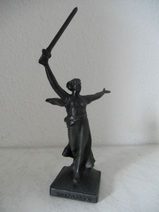 Alte Russische Metallfigur Skulptur Im Jugendstil Russland Udssr 24cm (b173) Xx Bild