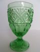 Grünes Pressglas Jugendstil Fußbecher Pokalglas Wohl Meisenthal 1907 Sammlerglas Bild 2