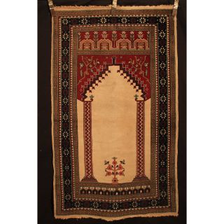 Edel Handgeknüpft Orient Buchara Jomut Gebets Teppich Carpet Tappeto 160x95cm Bild