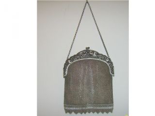 Alte Bügel - Handtassche - Metall Verziert - Versilbert - Um 1900 - Abendtasche Bild