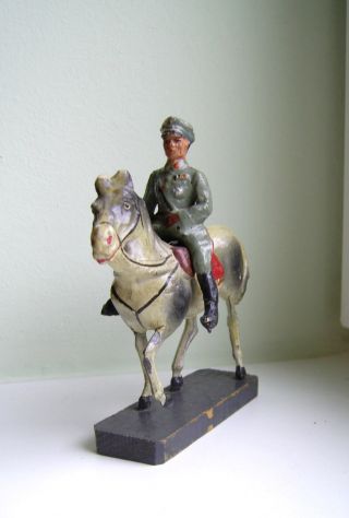 Elastolin Reiter Mit Pferd Um 1930er Jahre Vieleicht Lineol 9 Cm Serie Bild