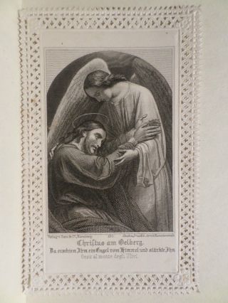 Antikes Heiligen/spitzen/prägebild - Meßopfer - Anno 1870 - Holy Card Bild