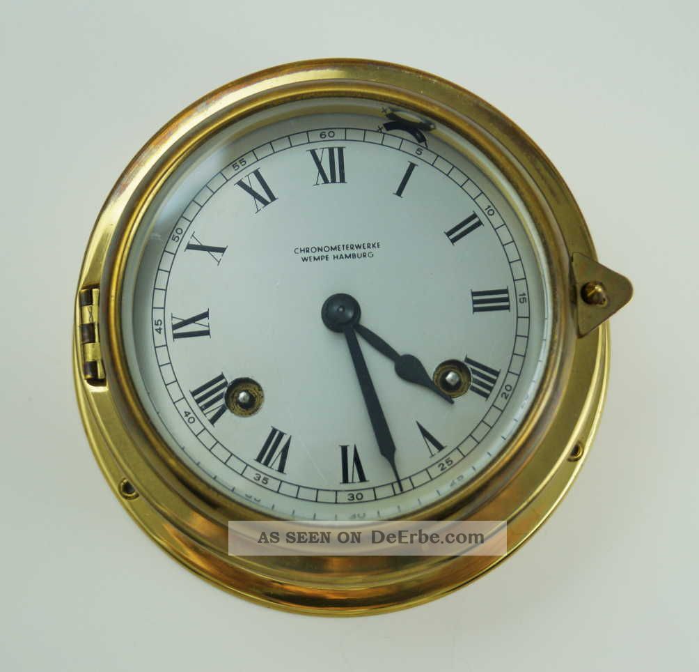 Wempe Schiffsuhr (chronometerwerke Wempe Hamburg) Rückdeckel 150 Mm Technik & Instrumente Bild