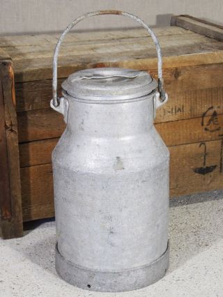 Alte Milchkanne Alu Aluminjum Wasserkanne Schirmständer Kanne Vase Vintage H38cm Bild
