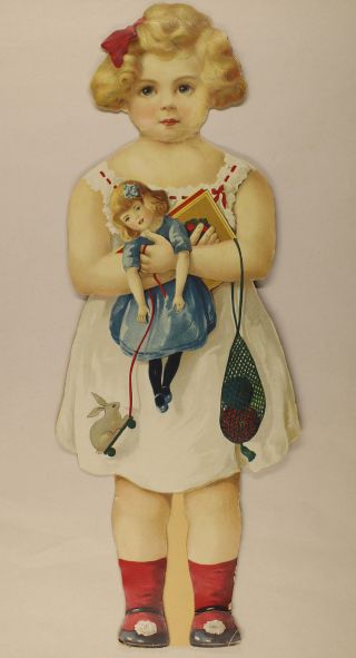 Entzückende Anziehpuppe Um 1900 Mit Versch.  Kleidern Bild