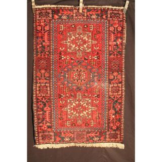 Alt Handgeknüpfter Orient Teppich Heriz Heris Old Rug Carpet Tappeto 100x160cm Bild