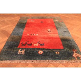 Alt Orginal Handgeknüpfter Orient Teppich Gabbeh Old Rug Carpet Tapis 120x170cm Bild