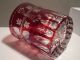 Biedermeier Bäderglas Bemalt / Perfekt / Glasbecher Rubin Überfangglas Sammlerglas Bild 3