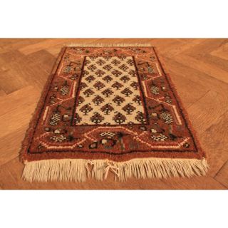 Schöner Handgeknüpfter Orient Teppich Blumen Sa Rug Mir Carpet Tapis 60x45cm Bild