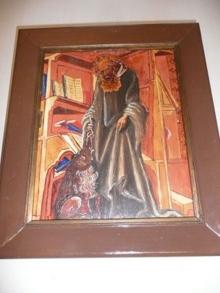 Ikone,  In Öl Gemalt,  Der Heilige Hieronymus Mit Rahmen,  Kopie Von M Pankow Bild