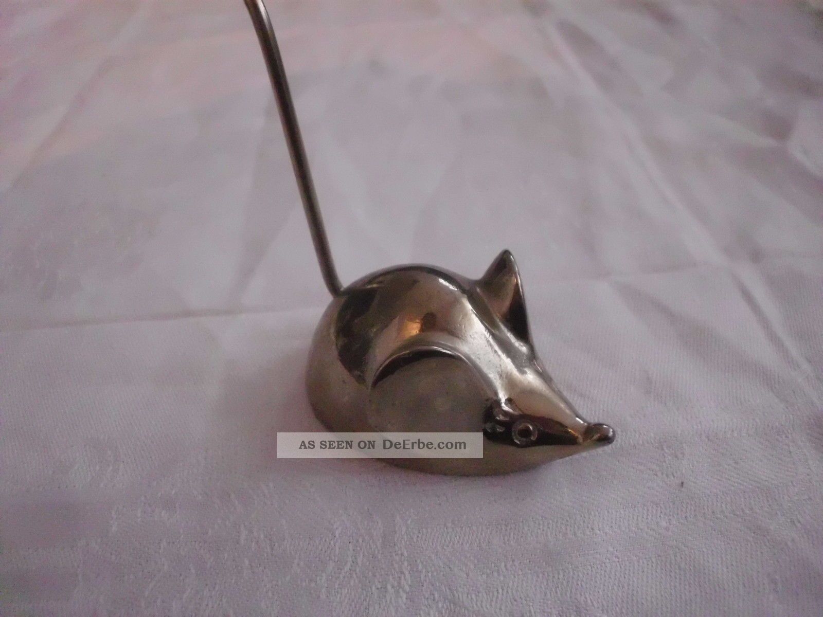 Ringhalter Maus Aus Messing Messingfigur Gefertigt nach 1945 Bild