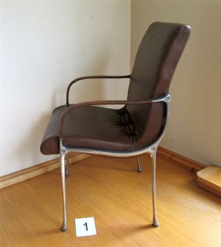 Außergewöhnlicher Designerseesel,  Sessel,  Stuhlsessel,  Art Déco,  Aluminium,  Leder,  (1) Bild