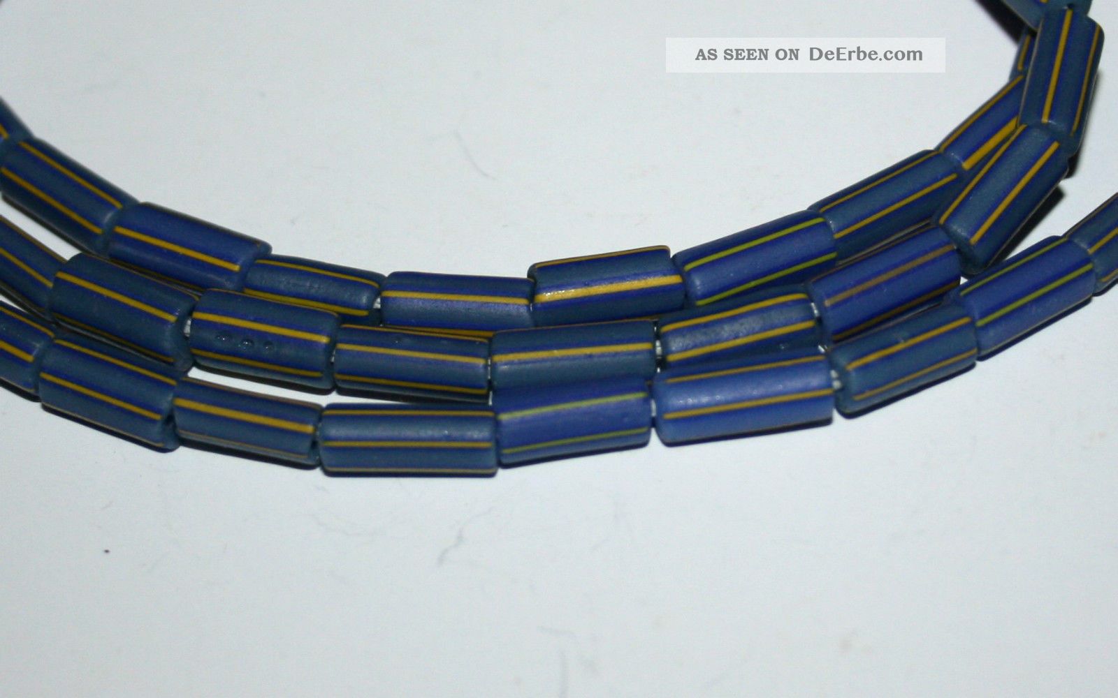 Old Venetian Blue Striped Trade Beads Afrika Bild
