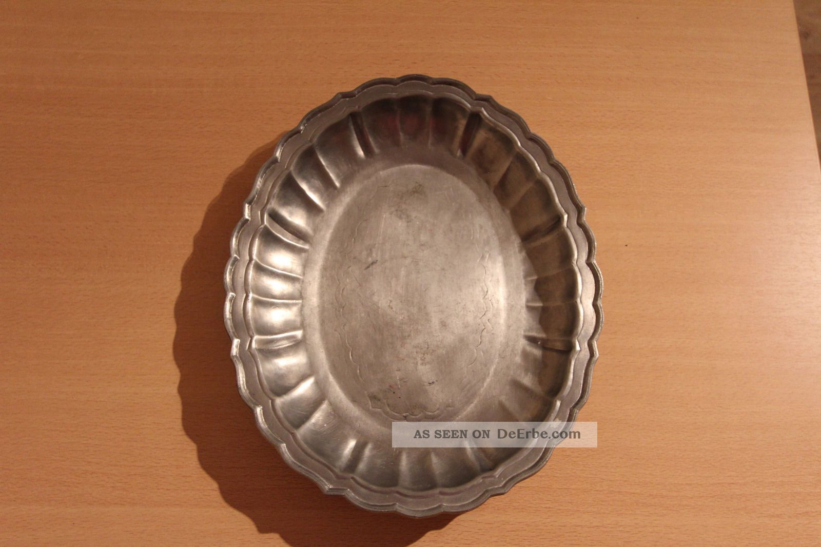 Zinnteller Oval Breite 39 Cm Gefertigt nach 1945 Bild