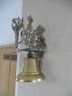Sehr Dekorative Design Messing Türglocke Mit Wandhalterung Glockenzug (b188) Xx Gefertigt nach 1945 Bild 2