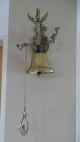 Sehr Dekorative Design Messing Türglocke Mit Wandhalterung Glockenzug (b188) Xx Gefertigt nach 1945 Bild 3