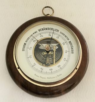 Altes Barometer Wettergerät Von Franz Dupre,  Mülheim Ruhr Bild