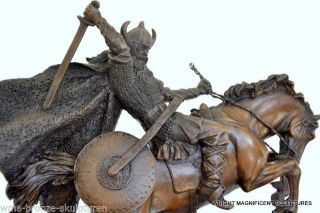 Bronze Krieger Auf Pferd Signiert Bronzefigur Bronzeskulptur Bronzefigueren Bild