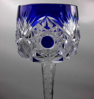Jugendstil: Römer Kristall Weinglas Kobaltblau Glas Baccarat Top Bild