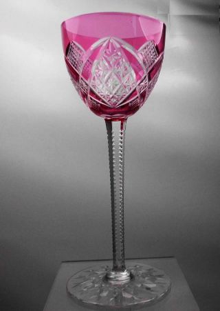 Jugendstil: Römer Kristall Weinglas Pink Glas Baccarat Top Bild