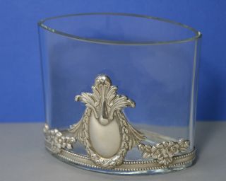 Ovale Krisall Vase Mit Silber Verzierung Bild