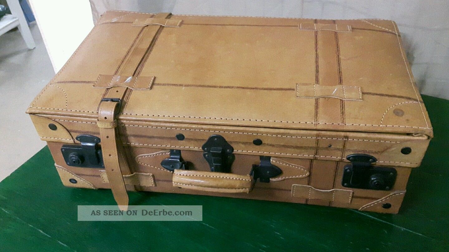 Vintage Lederkoffer Oldtimer Koffer Koffer Accessoires Bild