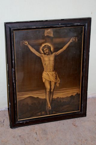 Jesus Christus Alter Gerahmter Kunstdruck Um 1900 60x46cm Bild